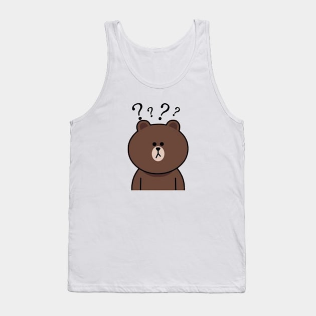 Brown - Huh? Tank Top by spadayeti1992